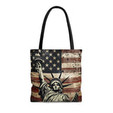 PATRIOTIC LADY LIBERTY TOTE BAG