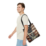 PATRIOTIC LADY LIBERTY TOTE BAG