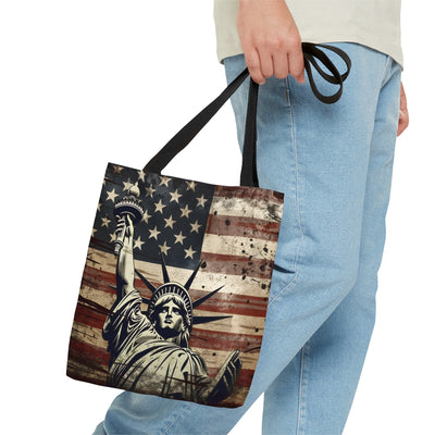 PATRIOTIC LADY LIBERTY TOTE BAG