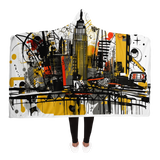 ABSTRACT NEW YORK HOODED BLANKET