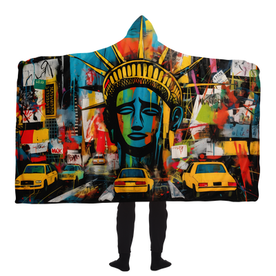 NEW YORK STREET ART HOODED BLANKET