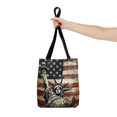 PATRIOTIC LADY LIBERTY TOTE BAG