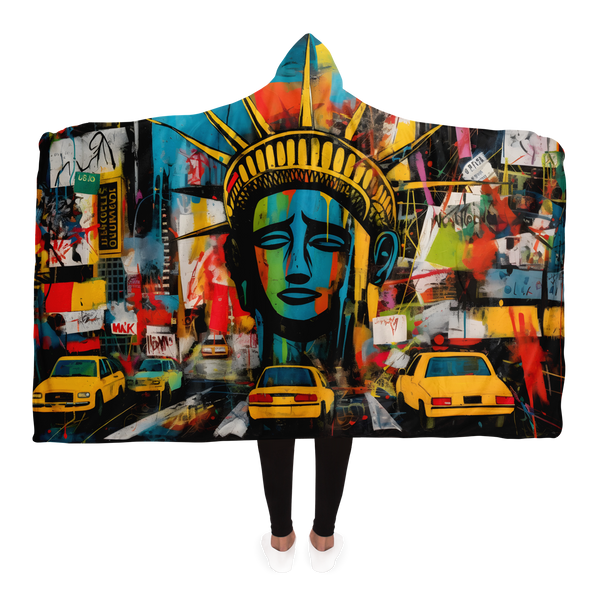 NEW YORK STREET ART HOODED BLANKET