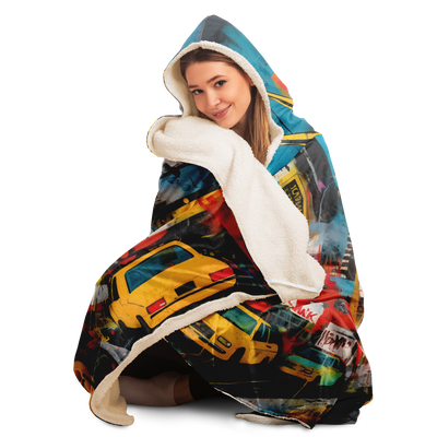 NEW YORK STREET ART HOODED BLANKET