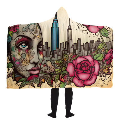 NEW YORK LADY HOODED BLANKET