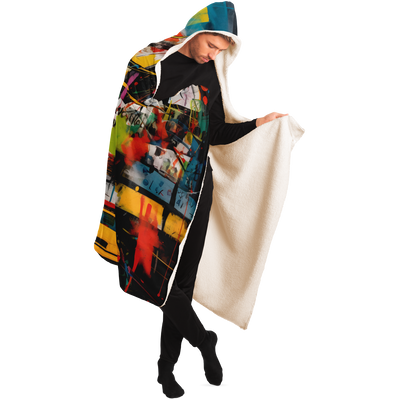 NEW YORK STREET ART HOODED BLANKET