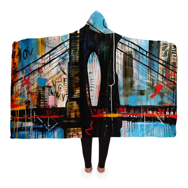 BROOKLYN BRIDGE STREET ART HOODED BLANKET