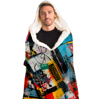 NEW YORK STREET ART HOODED BLANKET