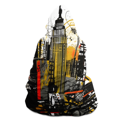 ABSTRACT NEW YORK HOODED BLANKET