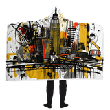 ABSTRACT NEW YORK HOODED BLANKET