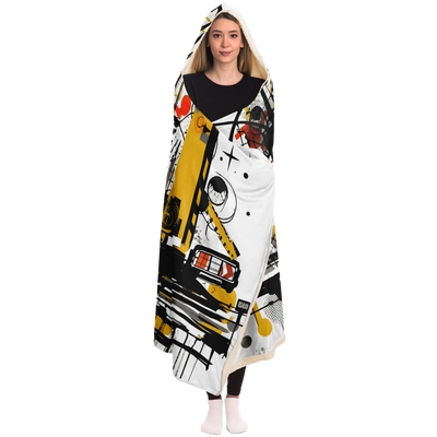 ABSTRACT NEW YORK HOODED BLANKET