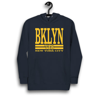 BKLYN 718 NEW YORK CITY NAVY UNISEX HOODIE