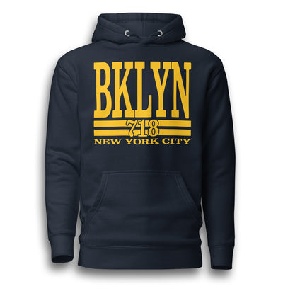 BKLYN 718 NEW YORK CITY NAVY UNISEX HOODIE