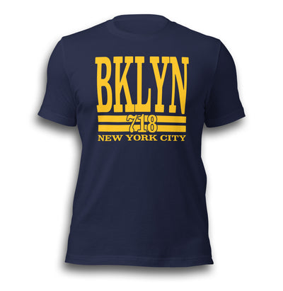 BKLYN 718 NEW YORK CITY NAVY UNISEX T-SHIRT