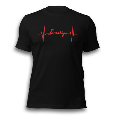 BROOKLYN HEARTBEAT BLACK UNISEX T-SHIRT