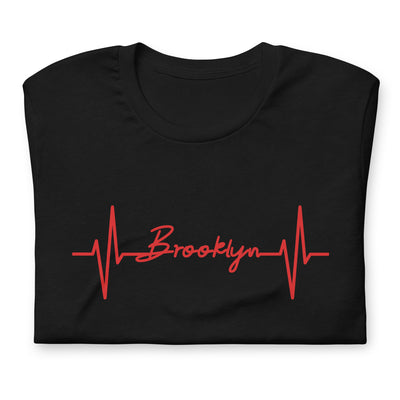 BROOKLYN HEARTBEAT BLACK UNISEX T-SHIRT