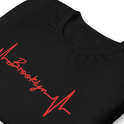 BROOKLYN HEARTBEAT BLACK UNISEX T-SHIRT