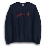 BROOKLYN HEARTBEAT NAVY UNISEX SWEATSHIRT