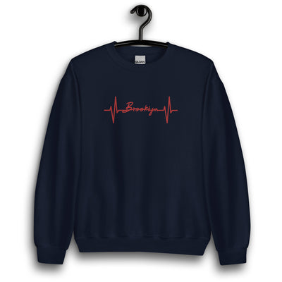 BROOKLYN HEARTBEAT NAVY UNISEX SWEATSHIRT