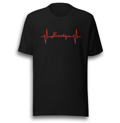 BROOKLYN HEARTBEAT BLACK UNISEX T-SHIRT