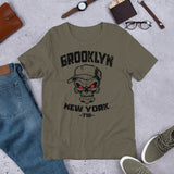 BROOKLYN NEW YORK 718 ARMY GREEN UNISEX T-SHIRT