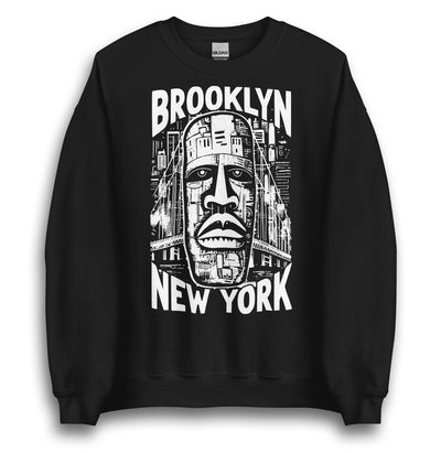 BROOKLYN NEW YORK ART BLACK UNISEX SWEATSHIRT