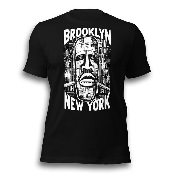 BROOKLYN NEW YORK ART BLACK UNISEX T-SHIRT