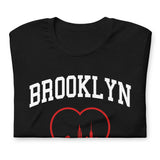 BROOKLYN RED HEART BLACK UNISEX T-SHIRT