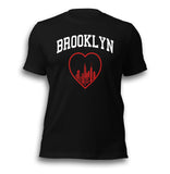 BROOKLYN RED HEART BLACK UNISEX T-SHIRT