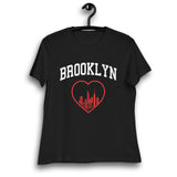 BROOKLYN RED HEART BLACK WOMEN'S T-SHIRT