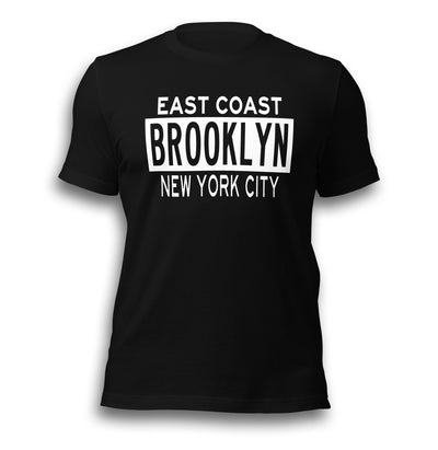 EAST COAST BROOKLYN BLACK UNISEX T-SHIRT