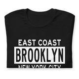 EAST COAST BROOKLYN BLACK UNISEX T-SHIRT