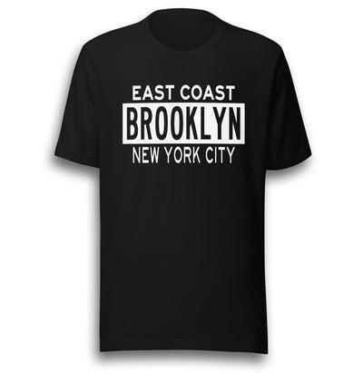 EAST COAST BROOKLYN BLACK UNISEX T-SHIRT