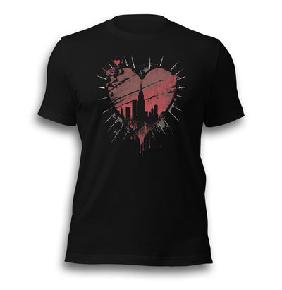 GRUNGY NEW YORK CITY HEART UNISEX T-SHIRT