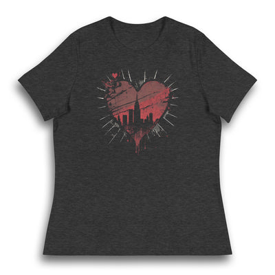 GRUNGY NEW YORK CITY HEART WOMEN'S T-SHIRT