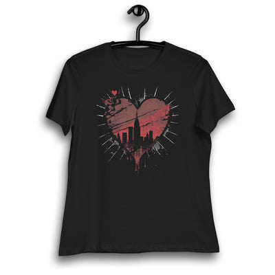 GRUNGY NEW YORK CITY HEART WOMEN'S T-SHIRT