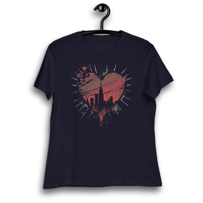 GRUNGY NEW YORK CITY HEART WOMEN'S T-SHIRT