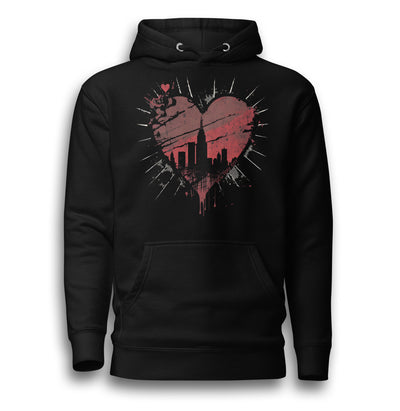 GRUNGY NEW YORK CITY HEART UNISEX HOODIE