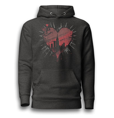 GRUNGY NEW YORK CITY HEART UNISEX HOODIE