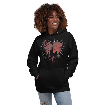 GRUNGY NEW YORK CITY HEART UNISEX HOODIE