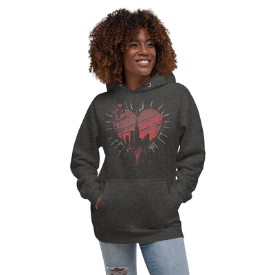 GRUNGY NEW YORK CITY HEART UNISEX HOODIE