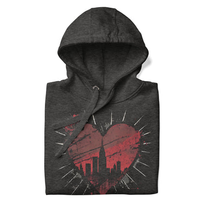 GRUNGY NEW YORK CITY HEART UNISEX HOODIE