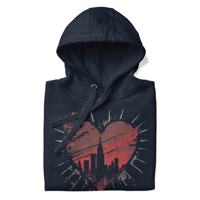 GRUNGY NEW YORK CITY HEART UNISEX HOODIE