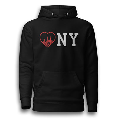 HEART NY BLACK UNISEX HOODIE