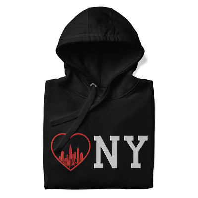 HEART NY BLACK UNISEX HOODIE