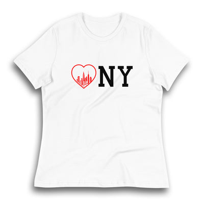 HEART NY WHITE WOMEN'S T-SHIRT