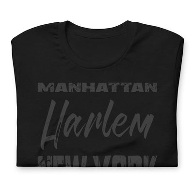 MANHATTAN HARLEM NY BLACK UNISEX T-SHIRT