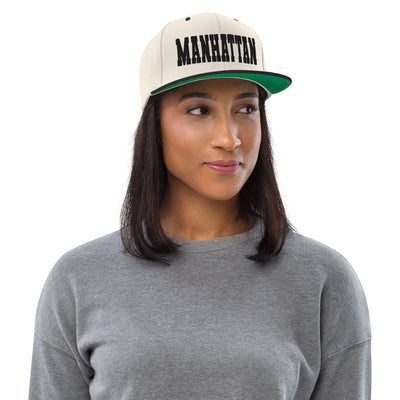 MANHATTAN NATURAL AND BLACK SNAPBACK