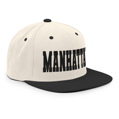 MANHATTAN NATURAL AND BLACK SNAPBACK