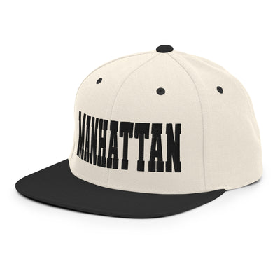 MANHATTAN NATURAL AND BLACK SNAPBACK